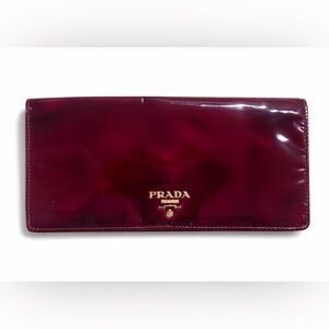 Prada Soft-Lux Patent Red Leather Clutch $1850